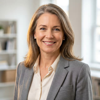 Foto de perfil de Sarah Coleman, identificada como Diretora Financeira na Renditell